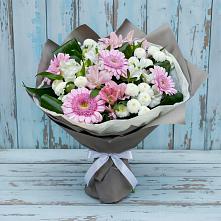 Букет цветов из:  Герберы, Альстромерии и Хризантемы в Барда