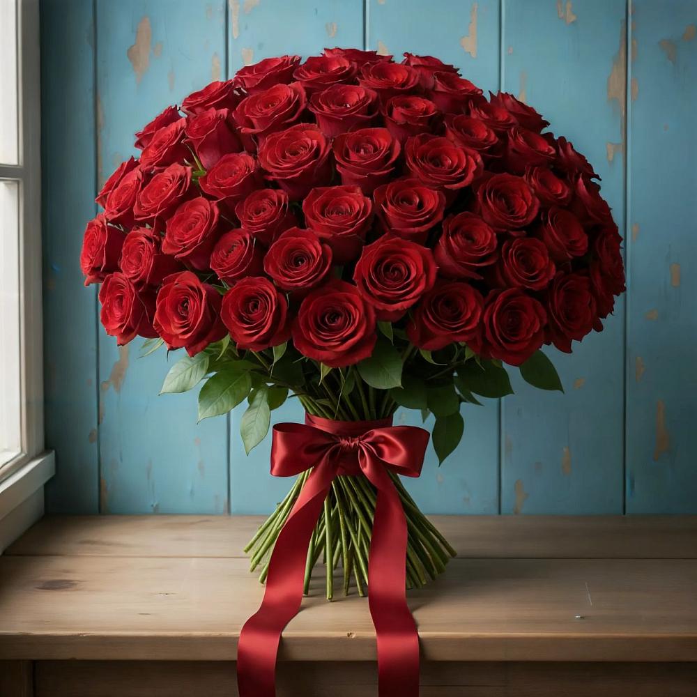 Букет Красные розы Блэк Меджик в Барда