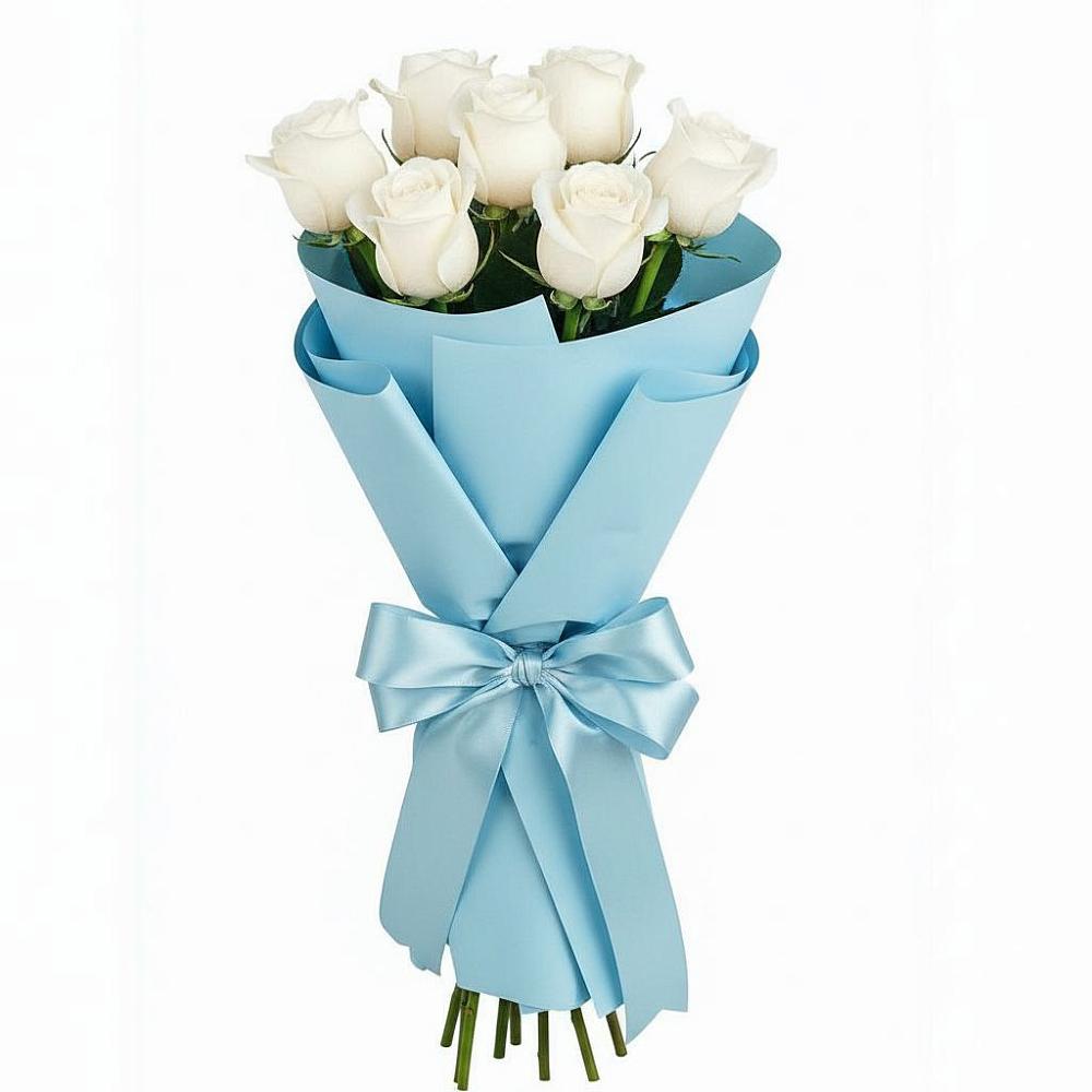 Букет 7 белых роз Проуд в Барда