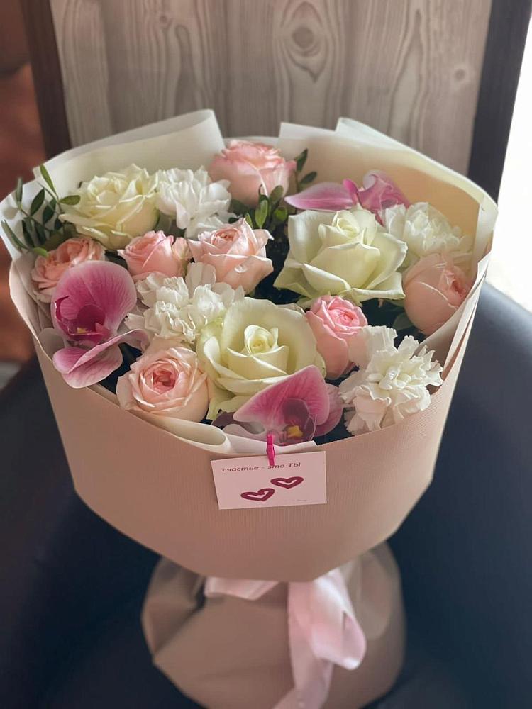 Букет цветов из: Орхидеи, Розы и Гвоздики в Барда