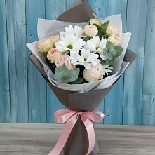 Букет цветов из:  Хризантемы и Розы в Барда