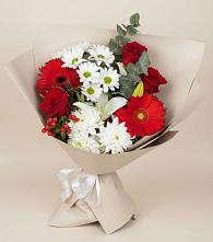 Букет цветов из:  Розы, Хризантемы, Герберы и Лилии #REPLACE_PRED# Барда