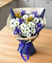 Букет цветов из:  Розы, Ирисы и Хризантемы #REPLACE_PRED# Барда