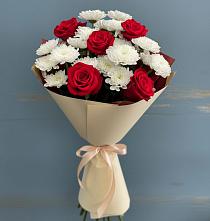 Букет цветов из:  Розы и Хризантемы в Барда