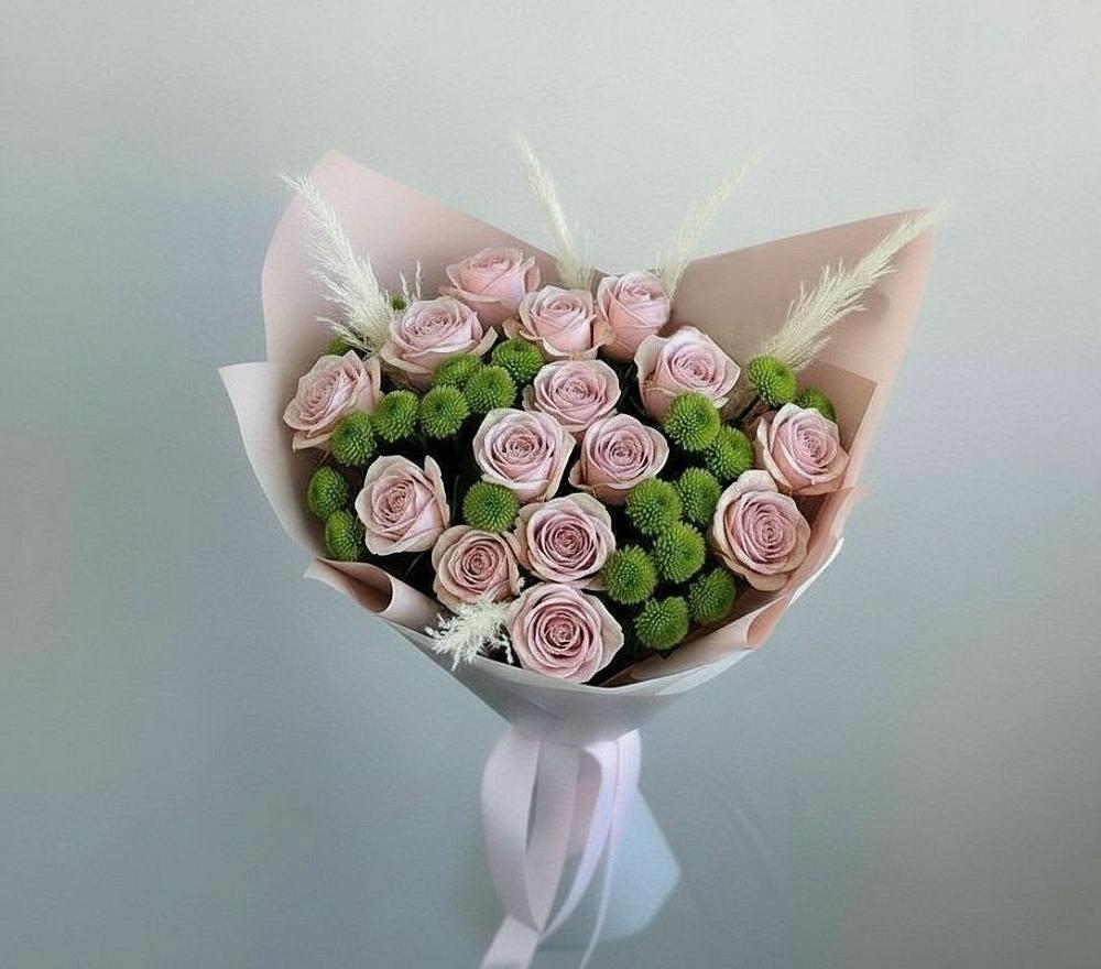 Букет цветов из: Розы и Хризантемы в Барда