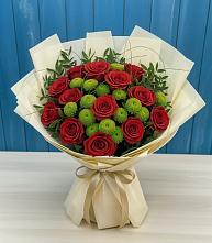 Букет цветов из:  Розы и Хризантемы в Барда