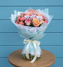 Букет цветов из:  Хризантемы и Розы в Барда