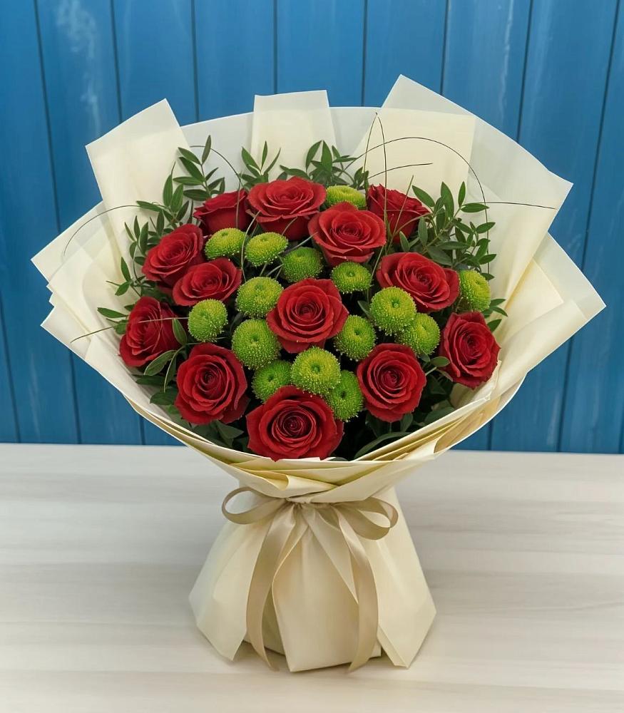 Букет цветов из: Розы и Хризантемы в Барда